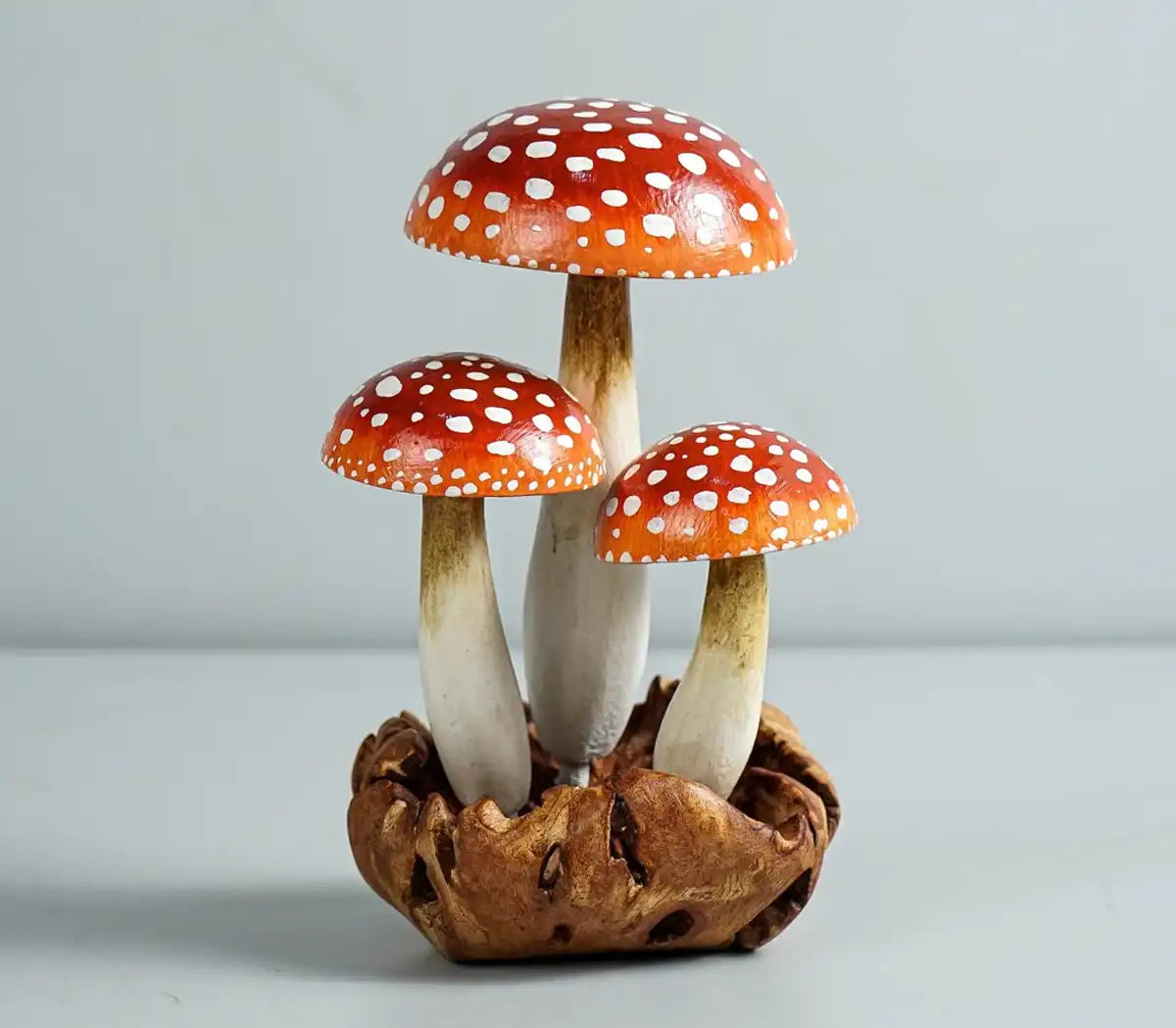 Colorful Mushroom Sculpture, Handmade Art, Painted Statue