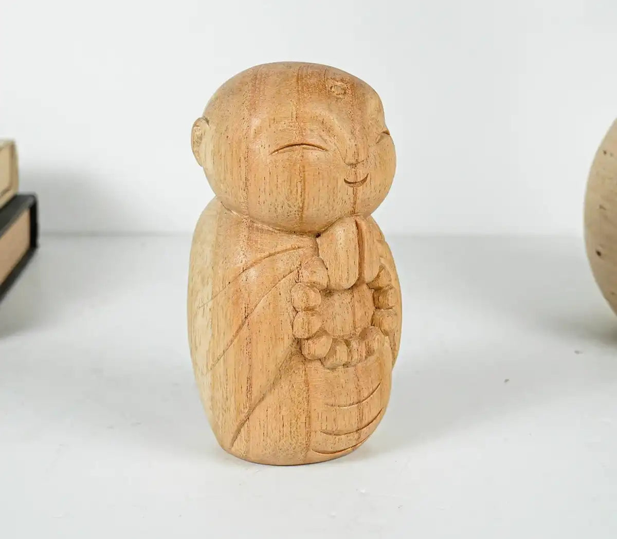 Jizo Holding prayer beads Statue, Praying, Buddha Sculpture