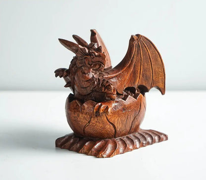 Newborn Dragon Sculpture, Baby Egg, Mystical Animal