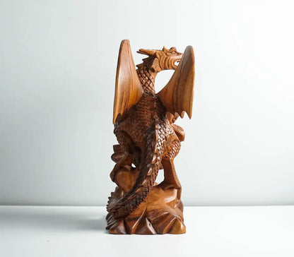 Wooden Dragon Statue, Unique Sculpture, Chinese Dragon