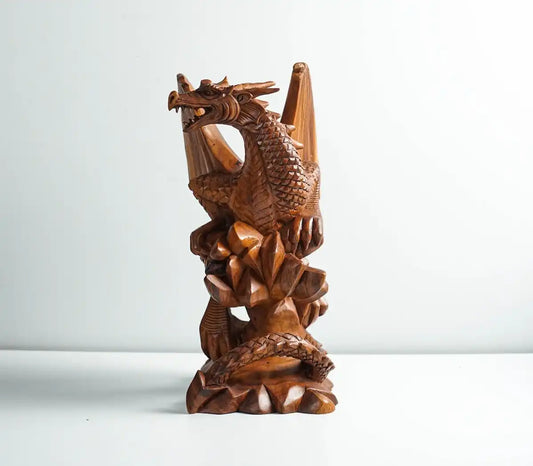 Wooden Dragon Statue, Unique Sculpture, Chinese Dragon