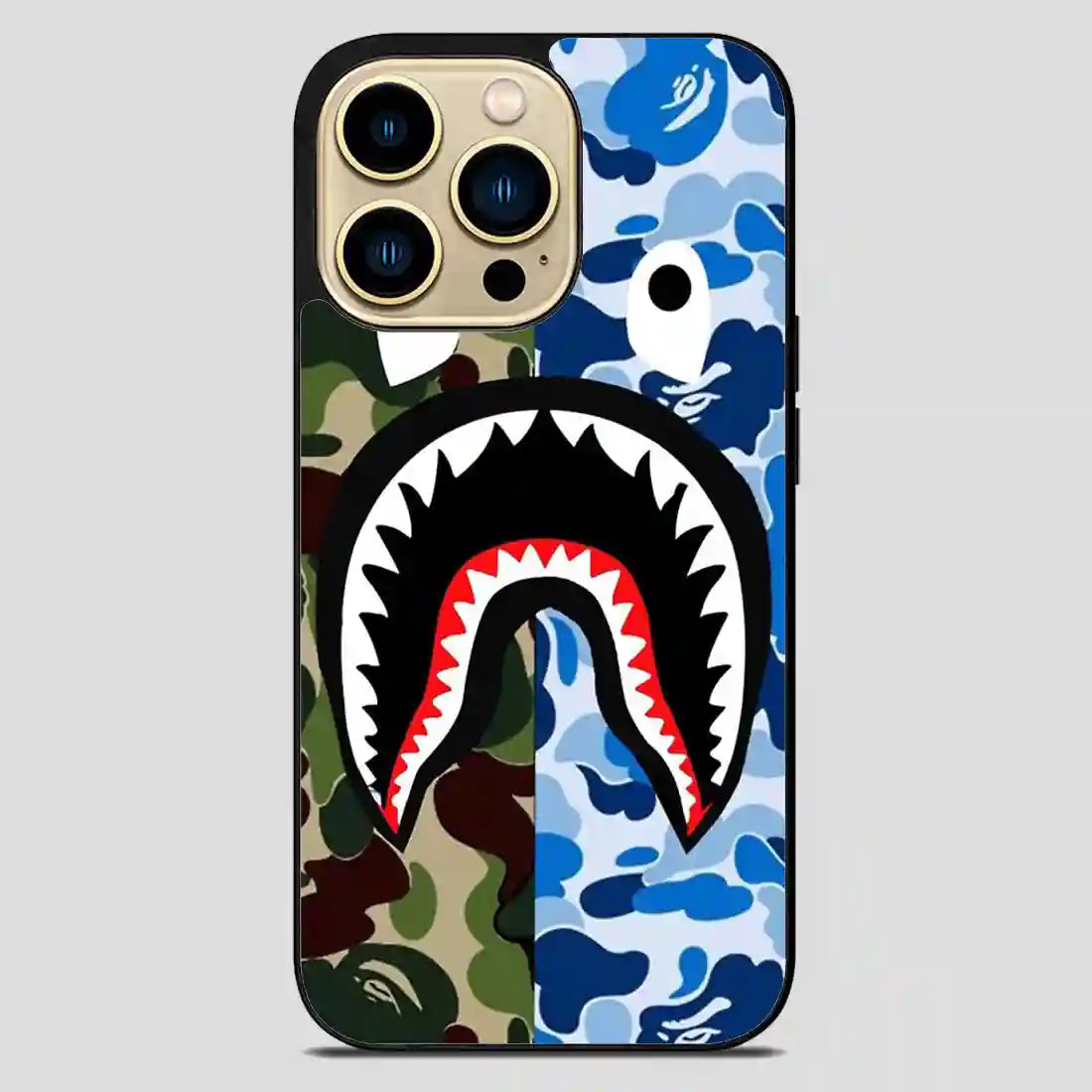 A Bathing Ape Blue Shark iPhone 14 Pro Max Case