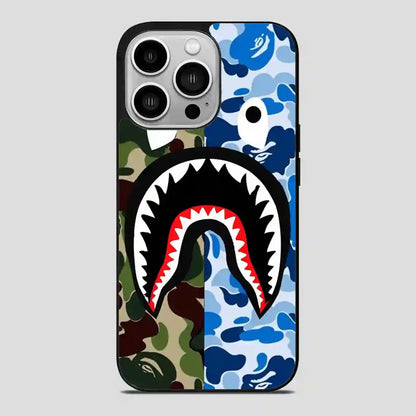 A Bathing Ape Blue Shark iPhone 14 Pro Case