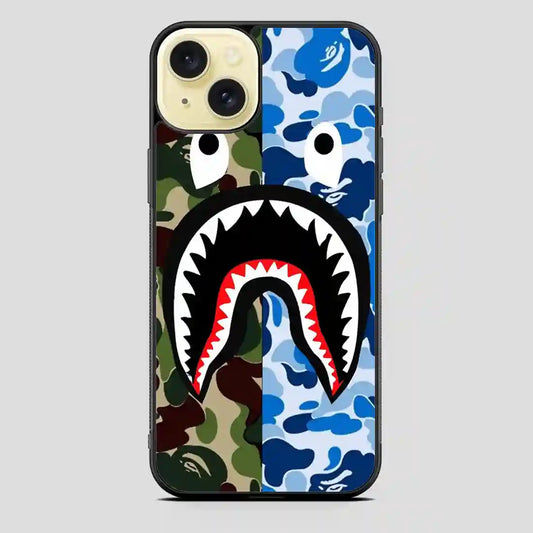 A Bathing Ape Blue Shark iPhone 15 Plus Case