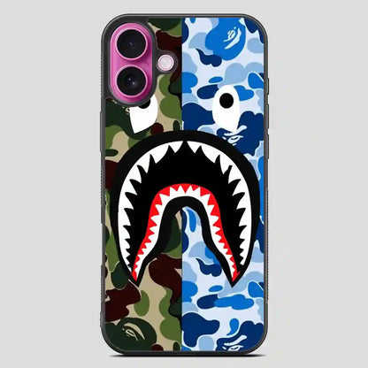 A Bathing Ape Blue Shark iPhone 16 Plus Case