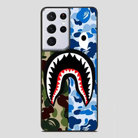 A Bathing Ape Blue Shark Samsung Galaxy S21 Ultra Case