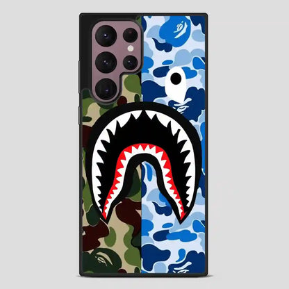 A Bathing Ape Blue Shark Samsung Galaxy S22 Ultra Case