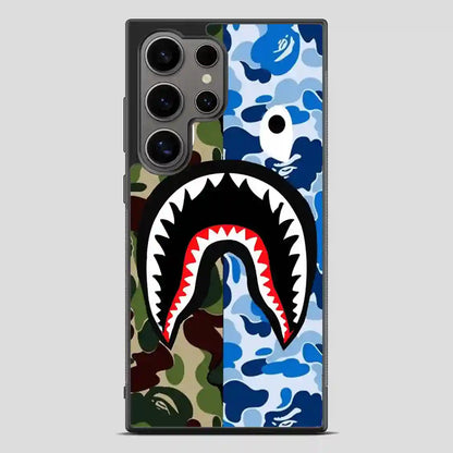 A Bathing Ape Blue Shark Samsung Galaxy S24 Ultra Case