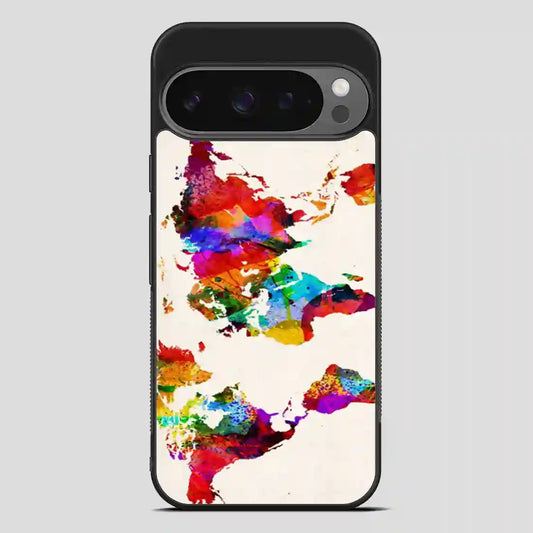 Abstract Painting World Map Google Pixel 9 Pro Case