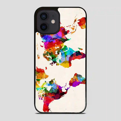 Abstract Painting World Map iPhone 12 Mini Case