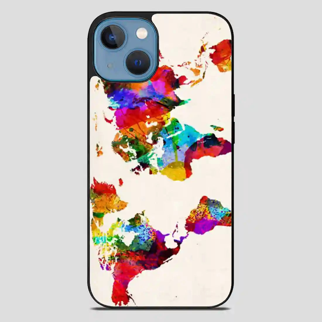 Abstract Painting World Map iPhone 13 Case