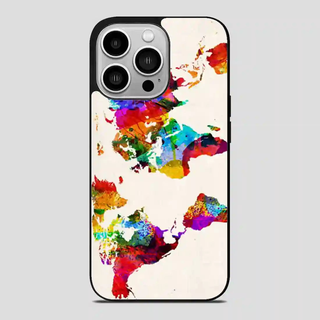 Abstract Painting World Map iPhone 14 Pro Case