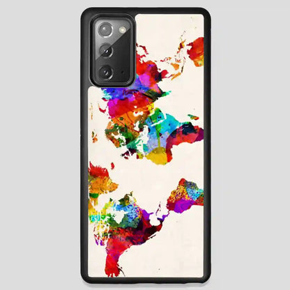 Abstract Painting World Map Samsung Galaxy Note 20 Case