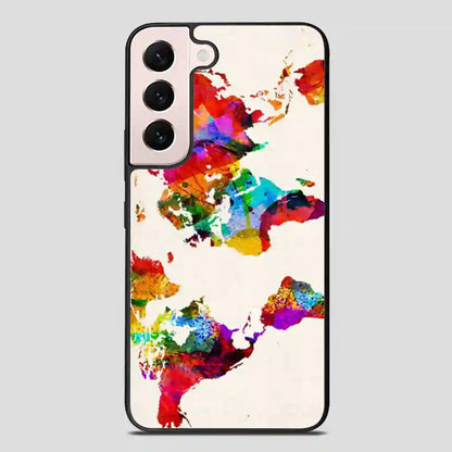 Abstract Painting World Map Samsung Galaxy S22 Plus Case