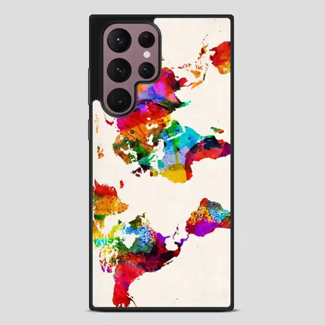 Abstract Painting World Map Samsung Galaxy S22 Ultra Case