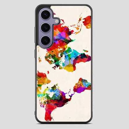 Abstract Painting World Map Samsung Galaxy S23 FE Case