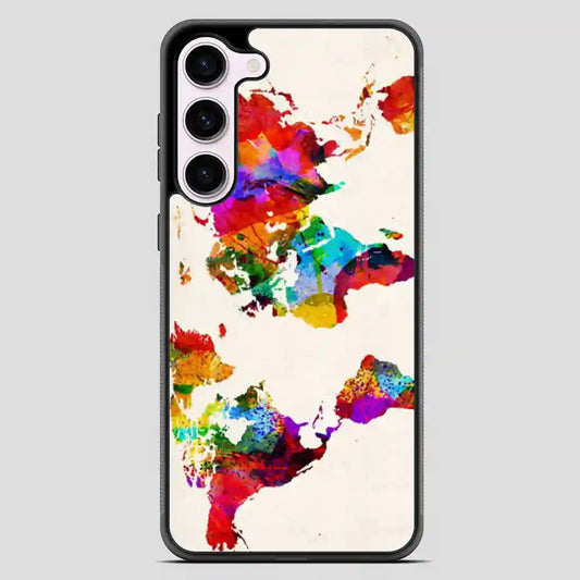 Abstract Painting World Map Samsung Galaxy S23 Case