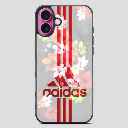 Adidas Flower Red iPhone 16 Plus Case