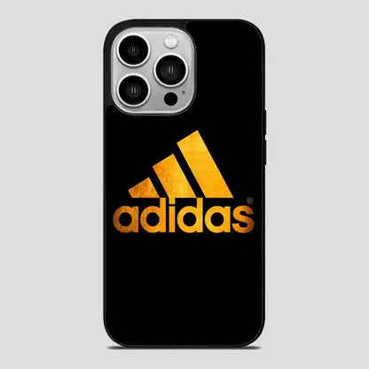 Adidas Logo Gpld Black iPhone 14 Pro Case