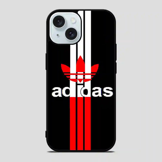 Adidas Logo Read Black Simple iPhone 15 Case