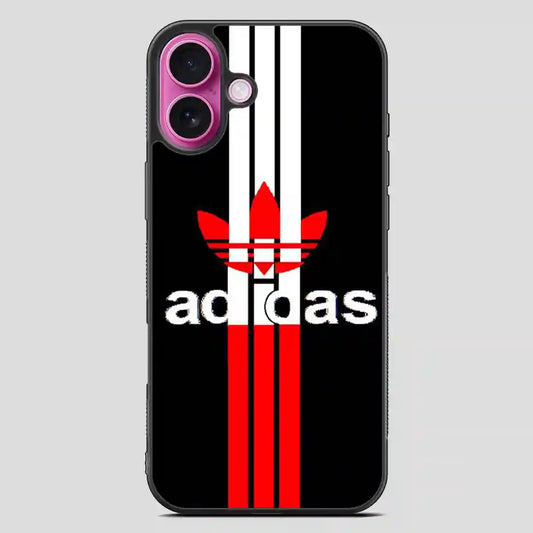 Adidas Logo Read Black Simple iPhone 16 Plus Case