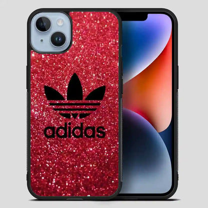 Adidas Red Glitter iPhone 14 Plus Case