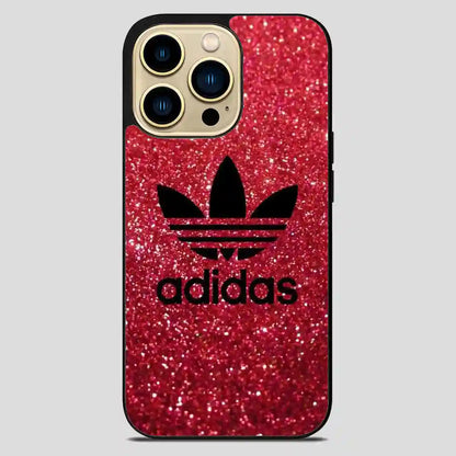 Adidas Red Glitter iPhone 14 Pro Max Case