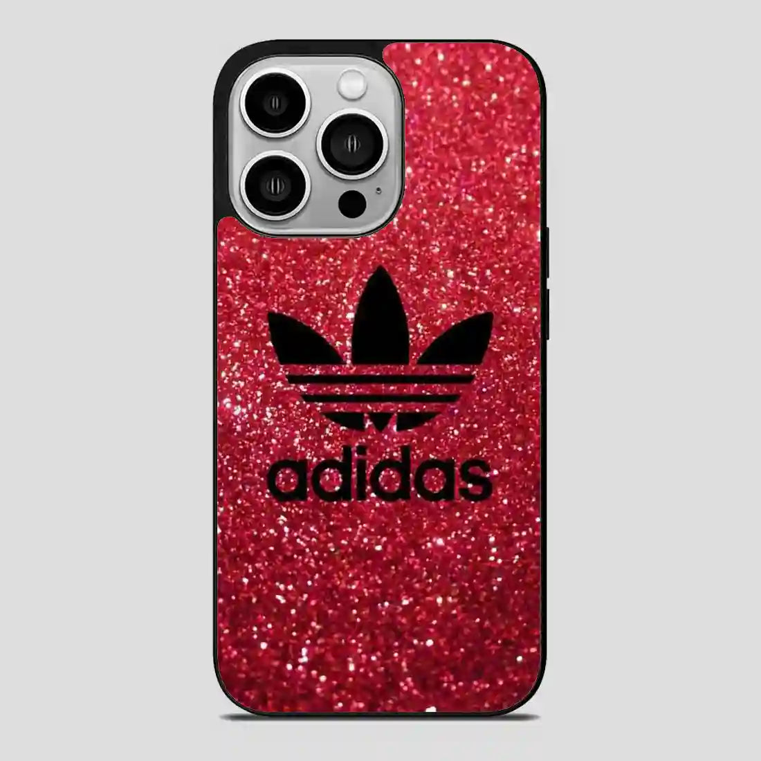 Adidas Red Glitter iPhone 14 Pro Case