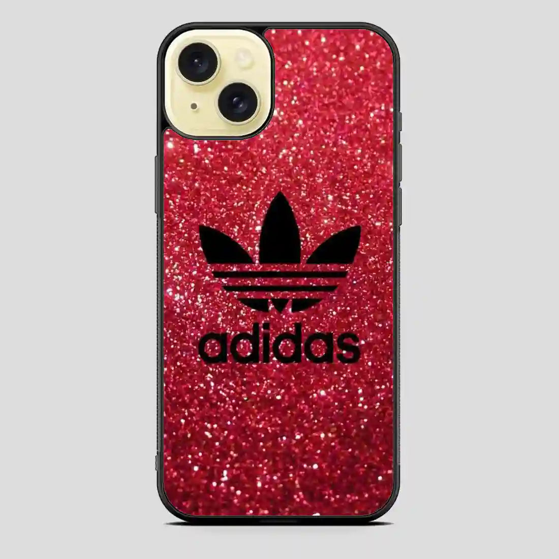 Adidas Red Glitter iPhone 15 Plus Case