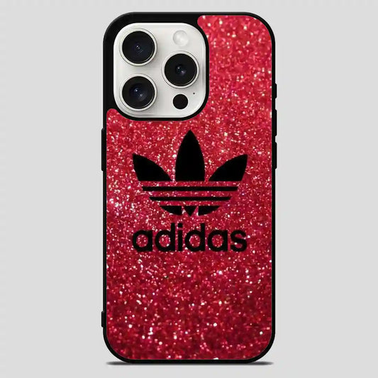 Adidas Red Glitter iPhone 15 Pro Max Case