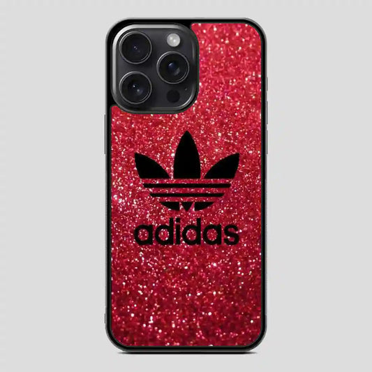 Adidas Red Glitter iPhone 15 Pro Case