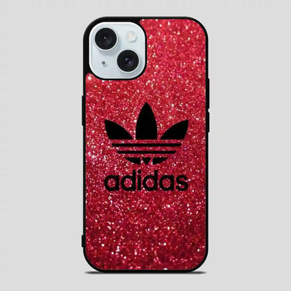 Adidas Red Glitter iPhone 15 Case