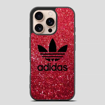 Adidas Red Glitter iPhone 16 Pro Case