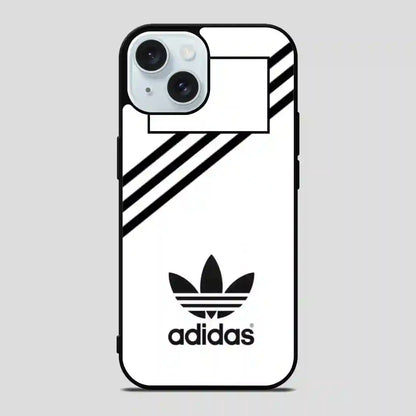 Adidas White Strip iPhone 15 Case