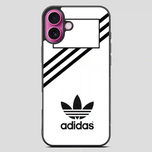 Adidas White Strip iPhone 16 Plus Case