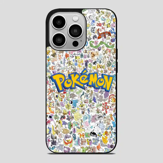 All Pokemon Caracter Collage iPhone 14 Pro Case