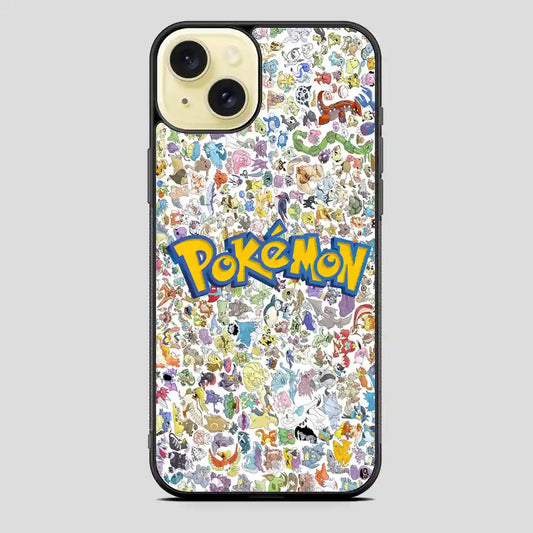 All Pokemon Caracter Collage iPhone 15 Plus Case