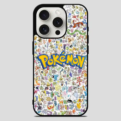 All Pokemon Caracter Collage iPhone 15 Pro Max Case