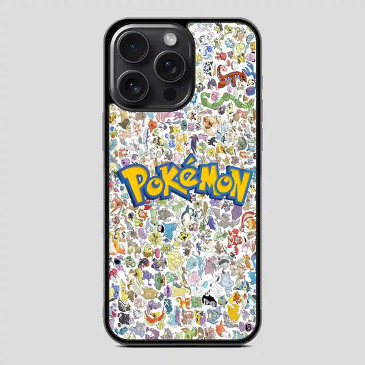 All Pokemon Caracter Collage iPhone 15 Pro Case