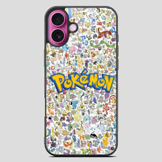 All Pokemon Caracter Collage iPhone 16 Plus Case