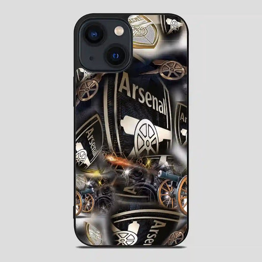 Arsenal Football Club Collage Gold iPhone 14 Case