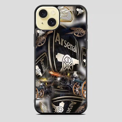 Arsenal Football Club Collage Gold iPhone 15 Plus Case