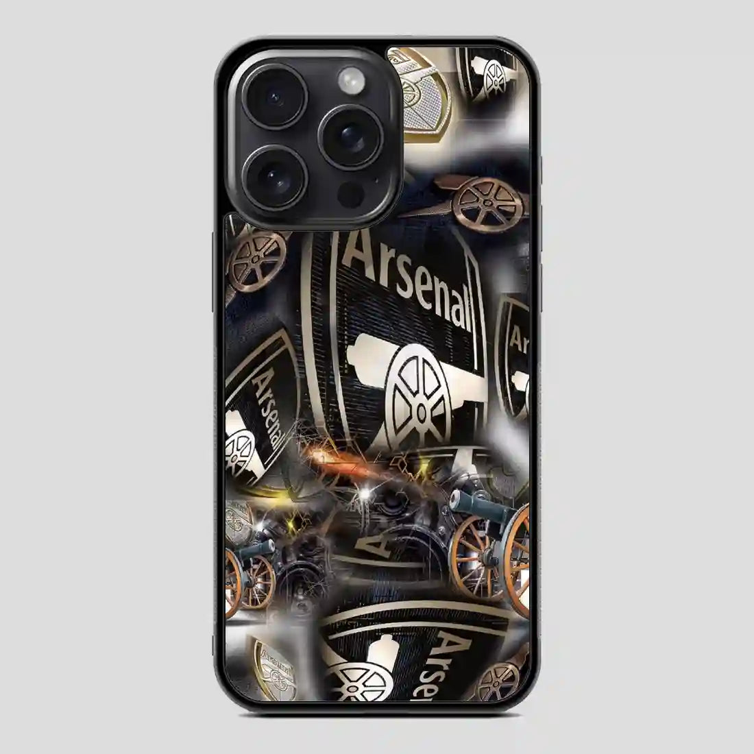 Arsenal Football Club Collage Gold iPhone 15 Pro Case