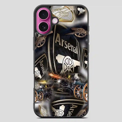 Arsenal Football Club Collage Gold iPhone 16 Plus Case