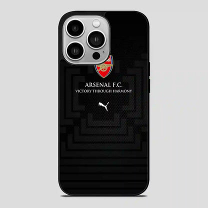 Arsenal Football Club Victory Through Harmony iPhone 14 Pro Case