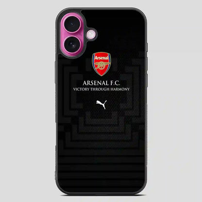 Arsenal Football Club Victory Through Harmony iPhone 16 Plus Case