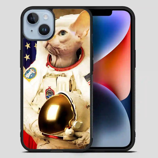 Astronaut Cat Retro iPhone 14 Plus Case