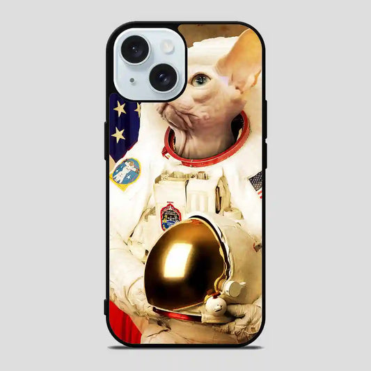 Astronaut Cat Retro iPhone 15 Case