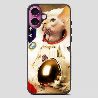 Astronaut Cat Retro iPhone 16 Plus Case