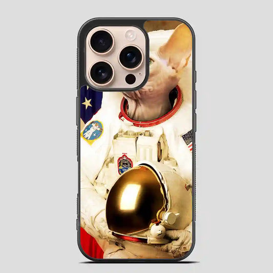 Astronaut Cat Retro iPhone 16 Pro Case